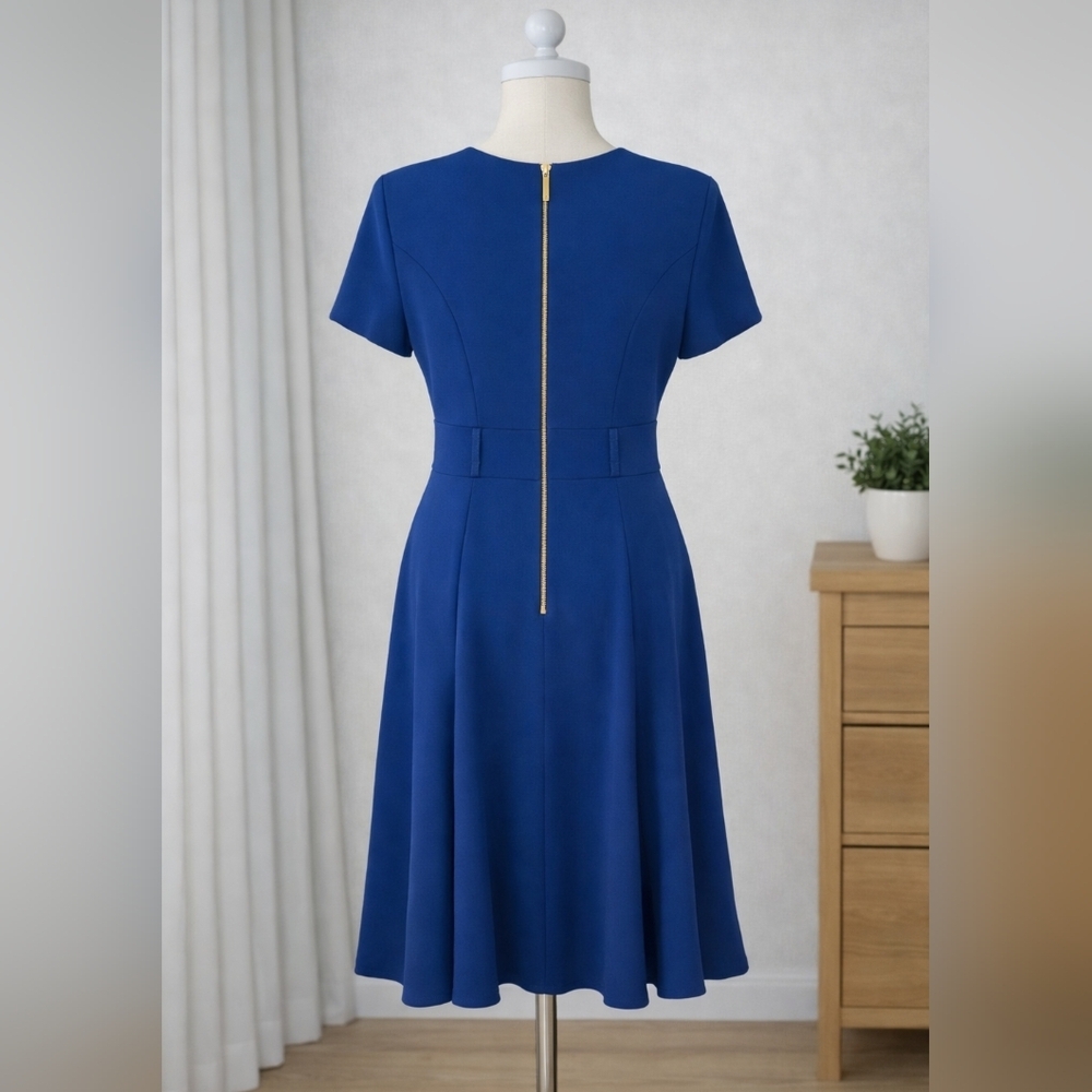NWT Calvin Klein Cobalt Blue Midi Dress - Picture 2 of 6